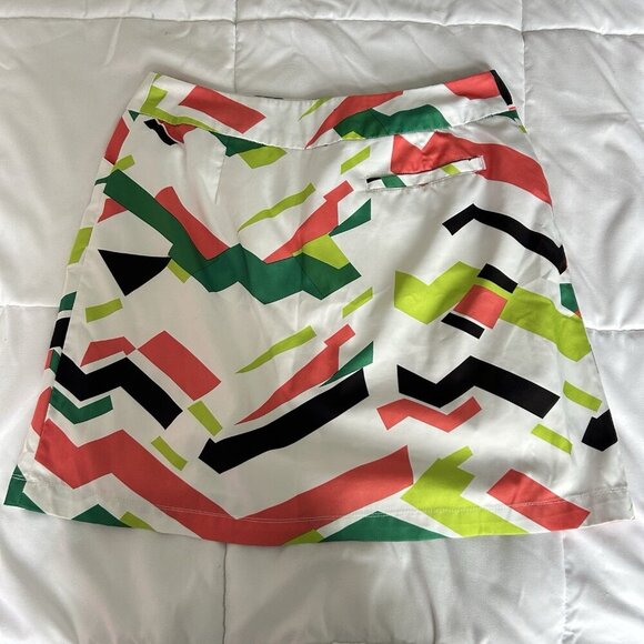 Tail White Label Womens 2 Skirt Skort Geometric Green Pink Golf Tennis Pockets - Picture 9 of 10